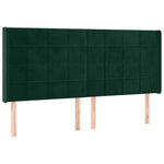 Sötétzöld bársony LED-es fejtámla 203x16x118/128 cm 3