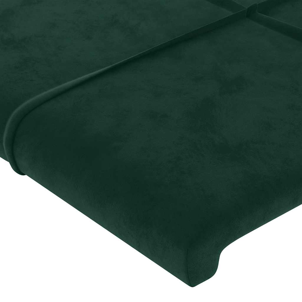 Sötétzöld bársony LED-es fejtámla 203x16x118/128 cm 5