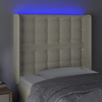 Krémszínű műbőr LED-es fejtámla 83x16x118/128 cm 4