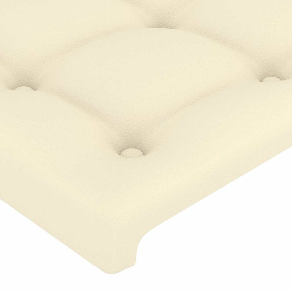 Krémszínű műbőr LED-es fejtámla 83x16x118/128 cm 5