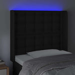 Fekete műbőr LED-es fejtámla 103x16x118/128 cm 4