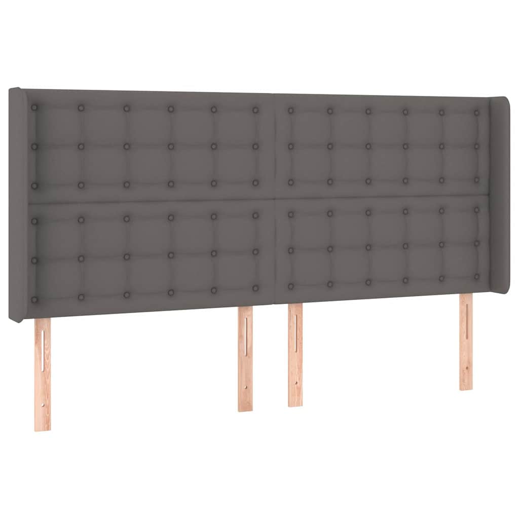 Szürke műbőr LED-es fejtámla 163x16x118/128 cm 3