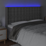 Szürke műbőr LED-es fejtámla 163x16x118/128 cm 4