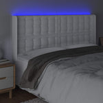 Fehér műbőr LED-es fejtámla 183x16x118/128 cm 4