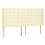 Krémszínű műbőr LED-es fejtámla 203x16x118/128 cm 3