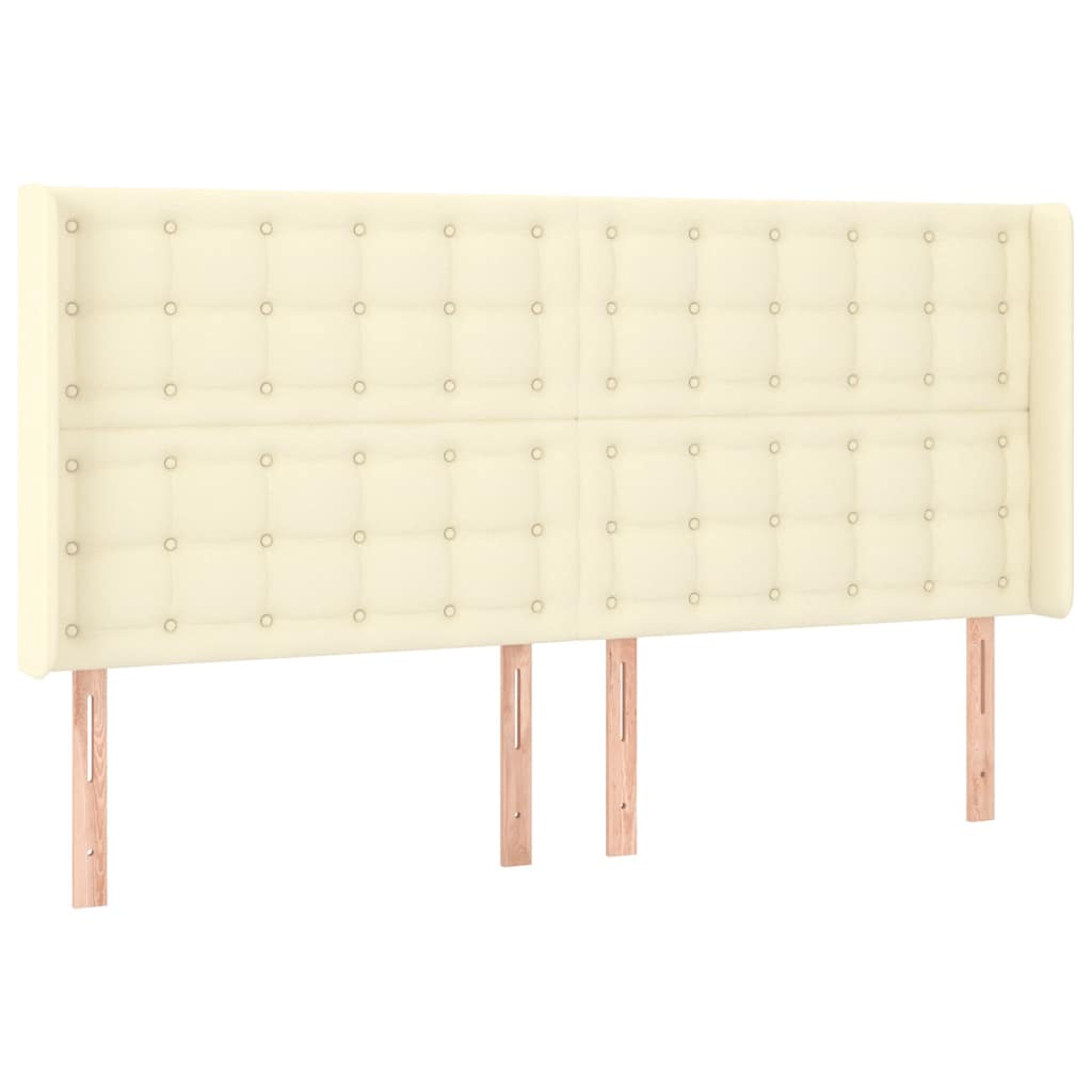 Krémszínű műbőr LED-es fejtámla 203x16x118/128 cm 3