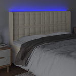 Krémszínű műbőr LED-es fejtámla 203x16x118/128 cm 4