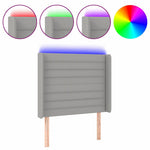 Világosszürke szövet LED-es fejtámla 83x16x118/128 cm 2