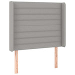 Világosszürke szövet LED-es fejtámla 83x16x118/128 cm 3