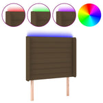 Sötétbarna szövet LED-es fejtámla 103x16x118/128 cm 2