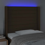 Sötétbarna szövet LED-es fejtámla 103x16x118/128 cm 4