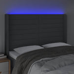 Sötétszürke szövet LED-es fejtámla 147x16x118/128 cm 4