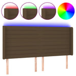 Sötétbarna szövet LED-es fejtámla 163x16x118/128 cm 2