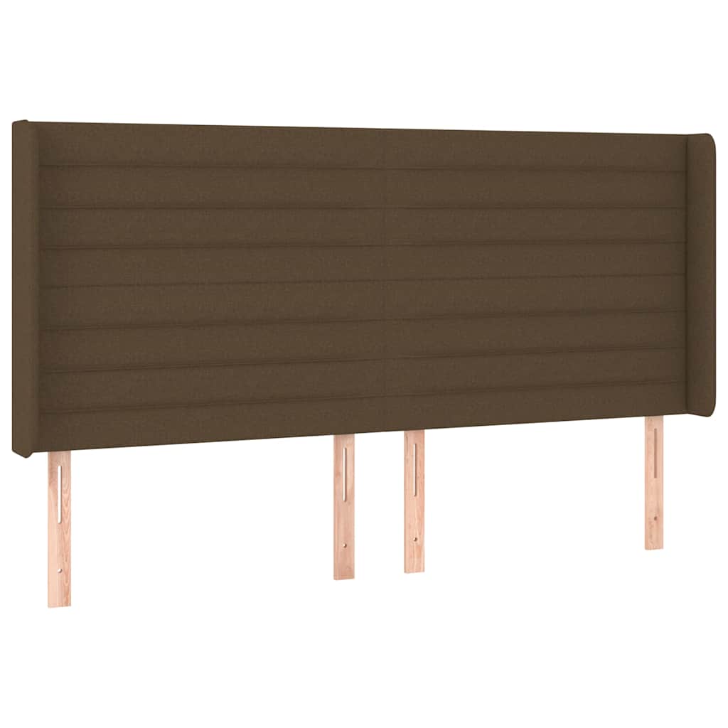 Sötétbarna szövet LED-es fejtámla 163x16x118/128 cm 3