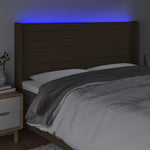 Sötétbarna szövet LED-es fejtámla 163x16x118/128 cm 4