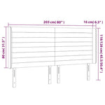 Krémszínű szövet LED-es fejtámla 203x16x118/128 cm 6