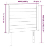 Fekete bársony LED-es fejtámla 93x16x118/128 cm 6