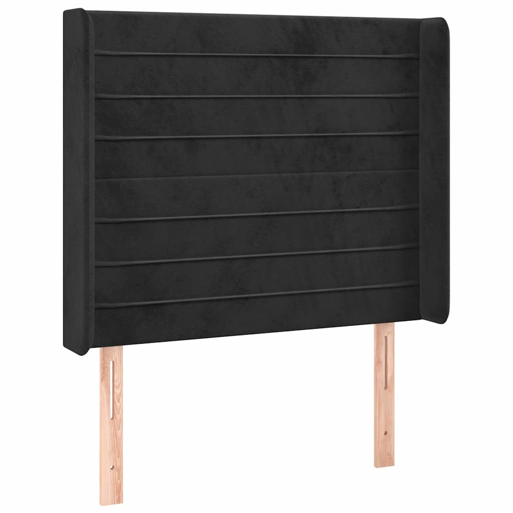 Fekete bársony LED-es fejtámla 103x16x118/128 cm 3
