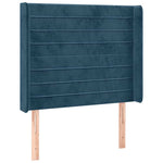 Sötétkék bársony LED-es fejtámla 103x16x118/128 cm 3