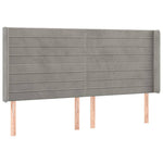 Világosszürke bársony LED-es fejtámla 183x16x118/128 cm 3