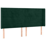 Sötétzöld bársony LED-es fejtámla 183x16x118/128 cm 3