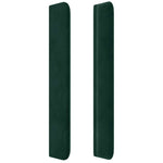Sötétzöld bársony LED-es fejtámla 183x16x118/128 cm 5