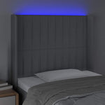Világosszürke szövet LED-es fejtámla 83x16x118/128 cm 4
