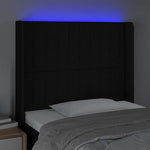 Fekete szövet LED-es fejtámla 83x16x118/128 cm 4