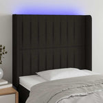 Fekete szövet LED-es fejtámla 83x16x118/128 cm