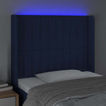 Kék szövet LED-es fejtámla 83x16x118/128 cm 4