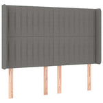 Sötétszürke szövet LED-es fejtámla 147x16x118/128 cm 3