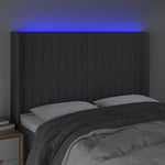 Sötétszürke szövet LED-es fejtámla 147x16x118/128 cm 4