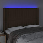 Sötétbarna szövet LED-es fejtámla 147x16x118/128 cm 4