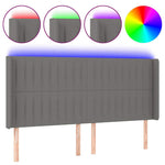 Sötétszürke szövet LED-es fejtámla 163x16x118/128 cm 2