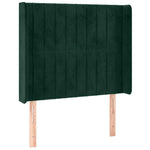 Sötétzöld bársony LED-es fejtámla 93x16x118/128 cm 3