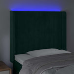 Sötétzöld bársony LED-es fejtámla 93x16x118/128 cm 4