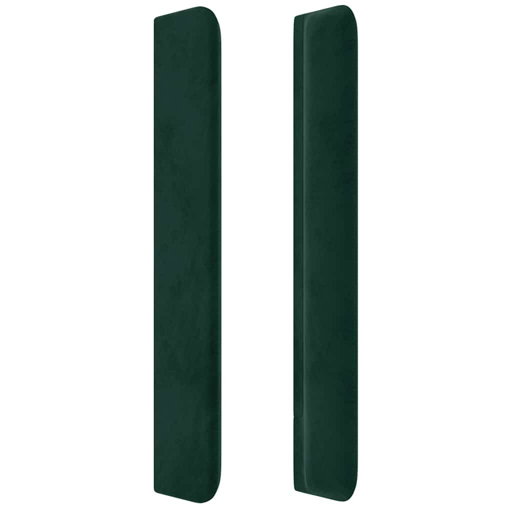 Sötétzöld bársony LED-es fejtámla 93x16x118/128 cm 5