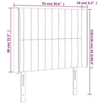 Sötétzöld bársony LED-es fejtámla 93x16x118/128 cm 8
