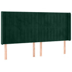 Sötétzöld bársony LED-es fejtámla 183x16x118/128 cm 3