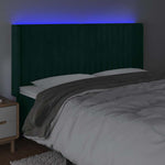 Sötétzöld bársony LED-es fejtámla 183x16x118/128 cm 4