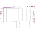 Fekete bársony LED-es fejtámla 203x16x118/128 cm 7