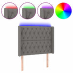 Sötétszürke szövet LED-es fejtámla 93x16x118/128 cm 2