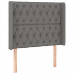 Sötétszürke szövet LED-es fejtámla 93x16x118/128 cm 3
