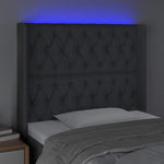 Sötétszürke szövet LED-es fejtámla 93x16x118/128 cm 4