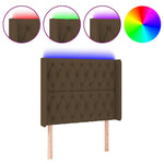 Sötétbarna szövet LED-es fejtámla 103x16x118/128 cm 2
