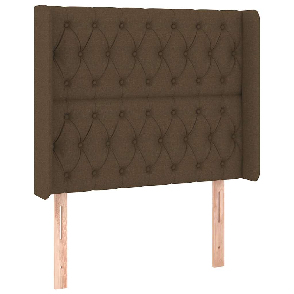 Sötétbarna szövet LED-es fejtámla 103x16x118/128 cm 3