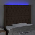 Sötétbarna szövet LED-es fejtámla 103x16x118/128 cm 4