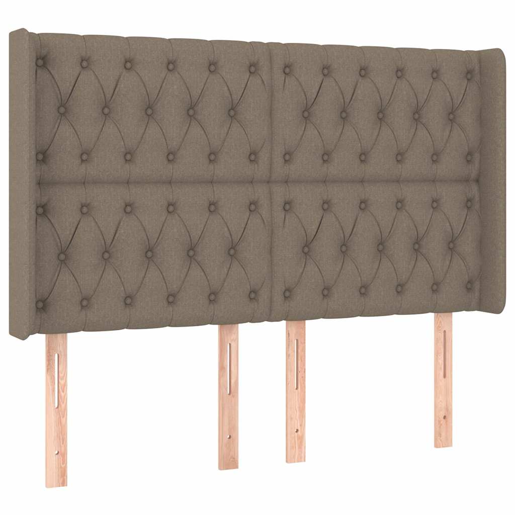 Tópszínű szövet LED-es fejtámla 147x16x118/128 cm 3