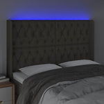 Tópszínű szövet LED-es fejtámla 147x16x118/128 cm 4
