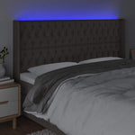 Tópszínű szövet LED-es fejtámla 203x16x118/128 cm 4